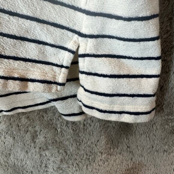 Mus & Bombon Aldea Stripe Sweatshirt Boucle Knit Top S Small Navy Blue Cream - Picture 5 of 10